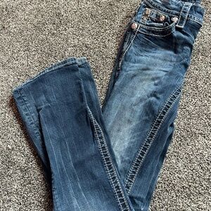 Miss Me Blue Denim Jeans with Silver Accents